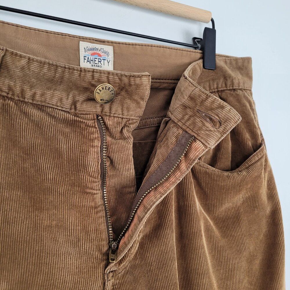 Faherty Size 32x31 Stretch Corduroy 5 pocket Pants In Timber Brown - Picture 8 of 16